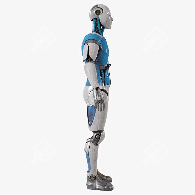 Quadro Cyborg Statue Figurine 3D model image 2