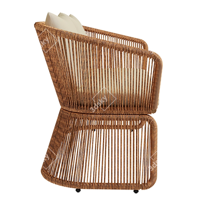 Rattan Beige Sofa St. Tropez 3D model image 4