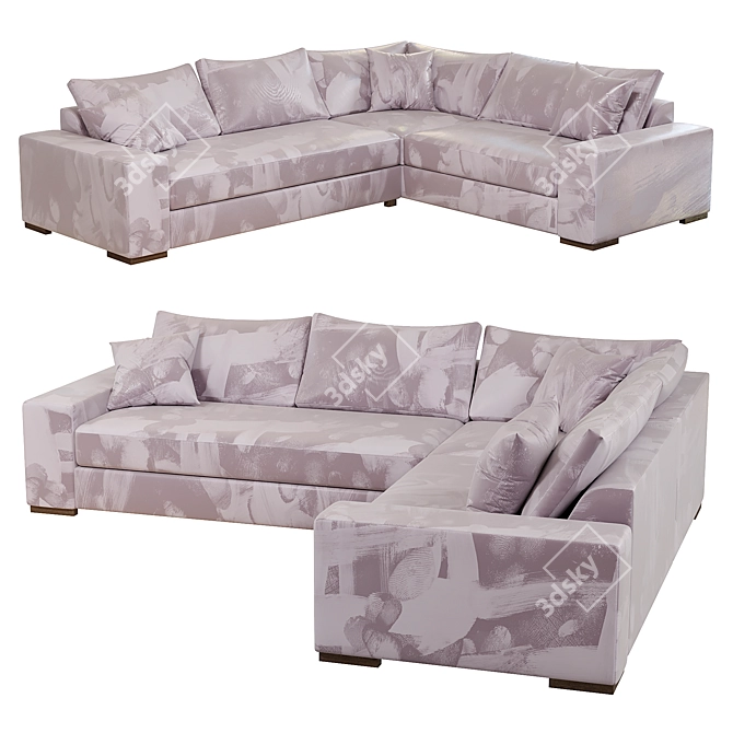 Modern Four Folding Sofa 3D model image 4