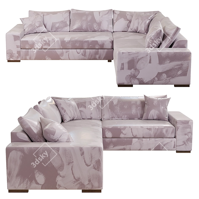 Modern Four Folding Sofa 3D model image 5