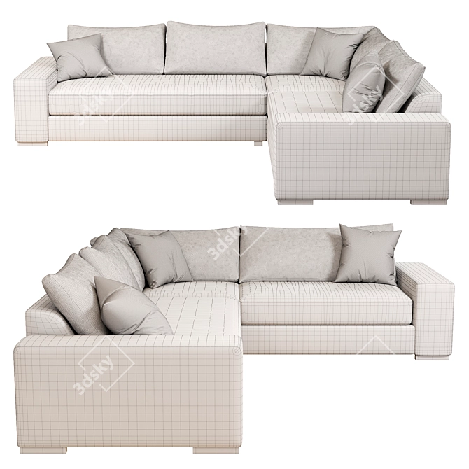 Modern Four Folding Sofa 3D model image 6