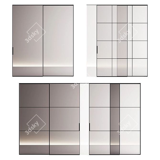 Stylish PIU Sliding Doors for Modern Interiors 3D model image 1