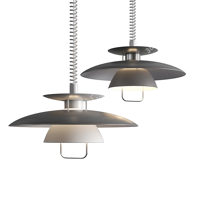 Adjustable Nordic LED Pendant Light 3D model image 1