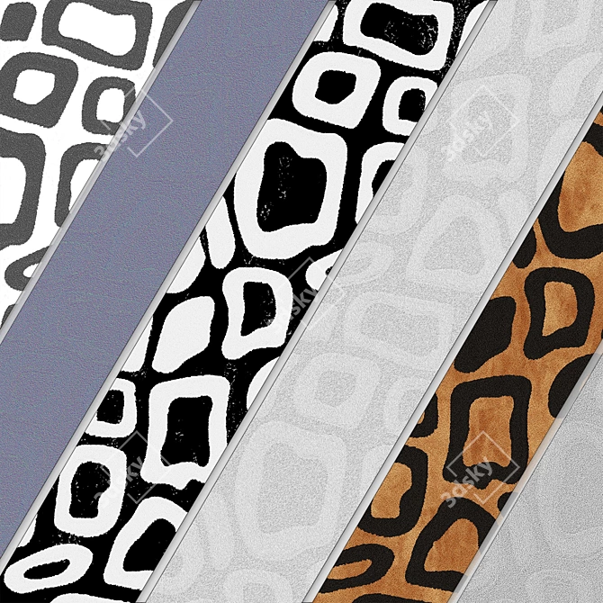 Animal Skin Pattern Fabric Set 3D model image 5