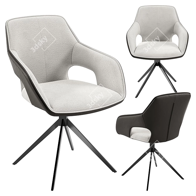 Gray Rock Chair 840mm Height 3D model image 1