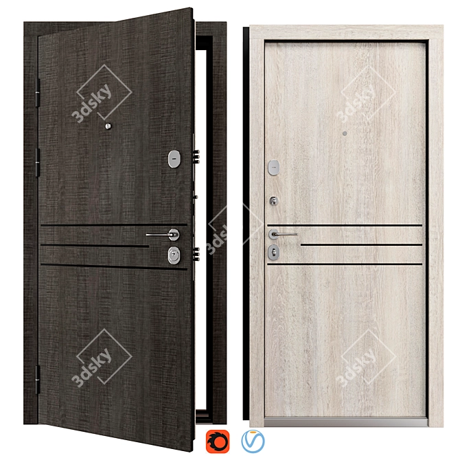 Bulat Metal Entry Door 3D model image 1