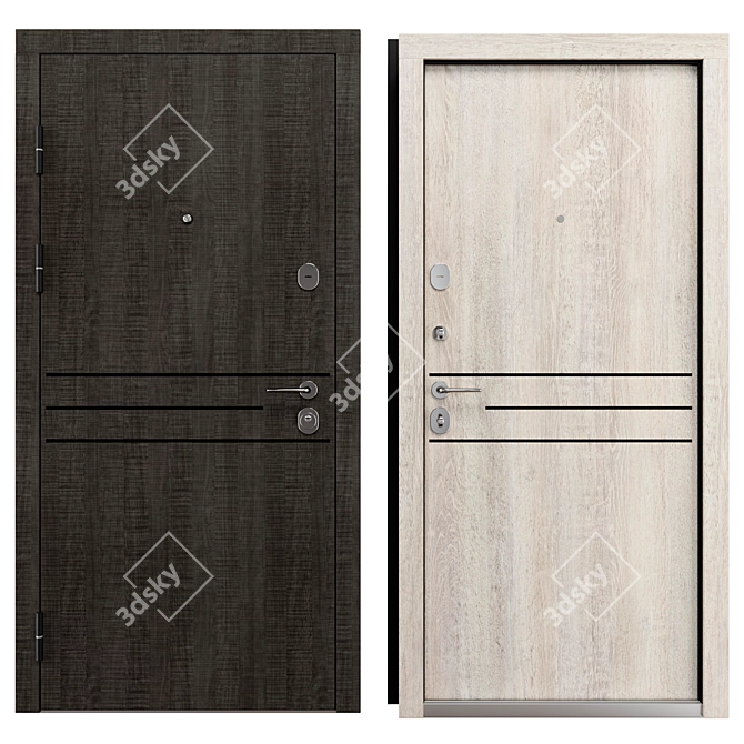 Bulat Metal Entry Door 3D model image 3