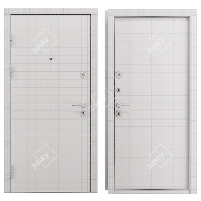 Bulat Metal Entry Door 3D model image 4