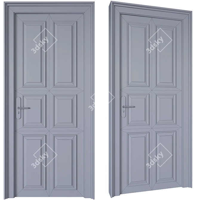 High-Detail Entrance Door No.5 3D model image 3