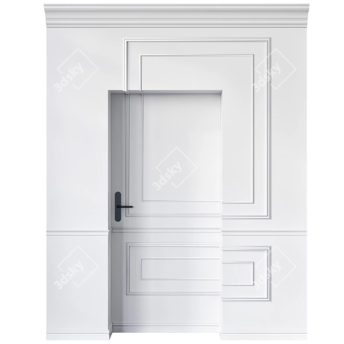 Detailed Entrance Door Design Collection 3D model image 2