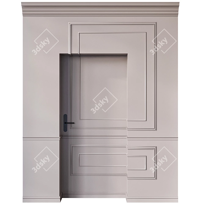 Detailed Entrance Door Design Collection 3D model image 3