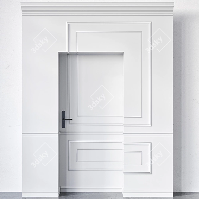 Detailed Entrance Door Design Collection 3D model image 4