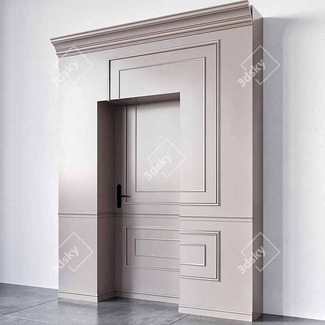 Detailed Entrance Door Design Collection 3D model image 5