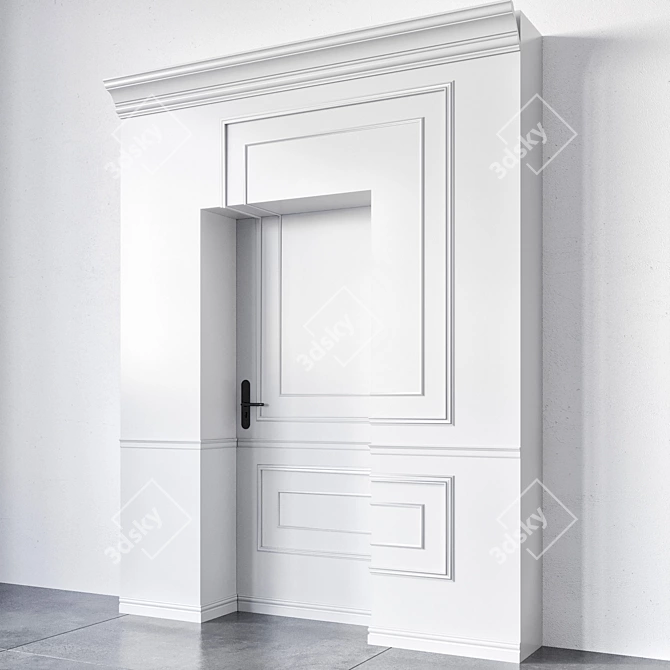 Detailed Entrance Door Design Collection 3D model image 6