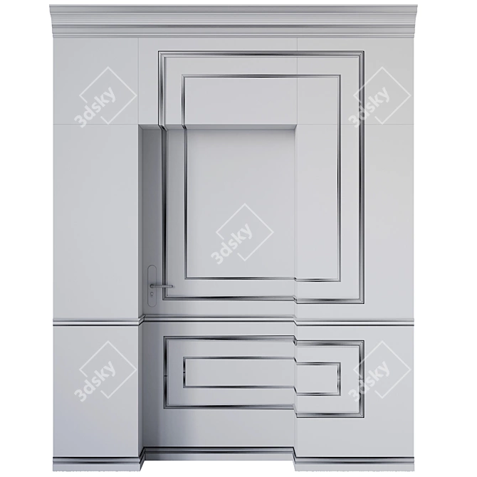 Detailed Entrance Door Design Collection 3D model image 7