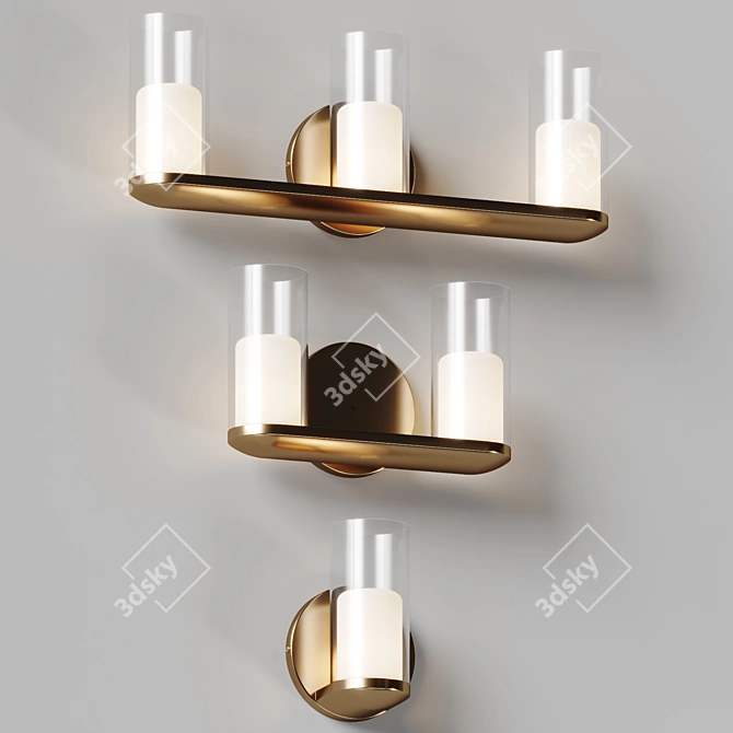 Elegant LED Vanity Lighting Solution 3D model image 2