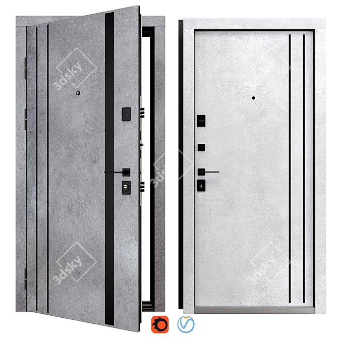 Securemme 549 Metal Entrance Door 3D model image 1