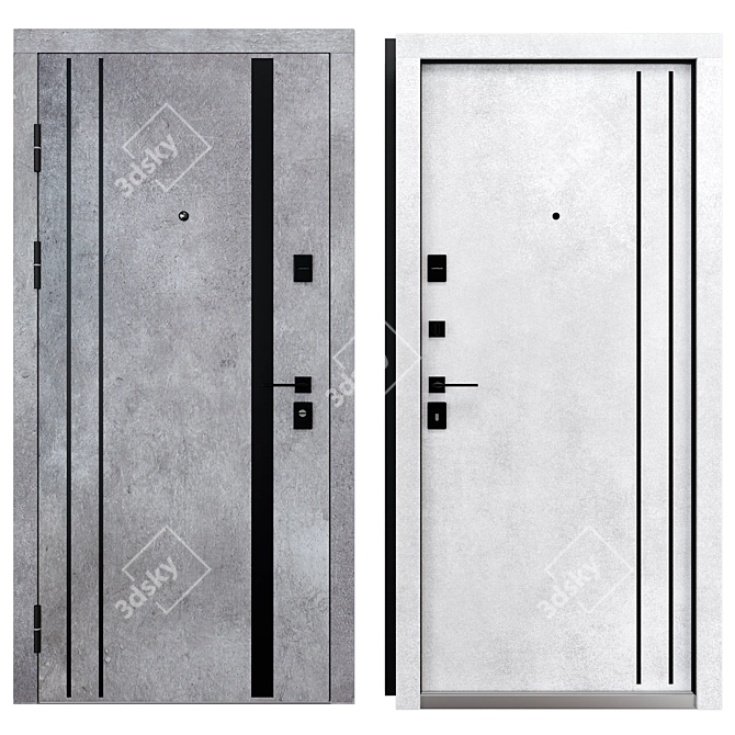 Securemme 549 Metal Entrance Door 3D model image 3