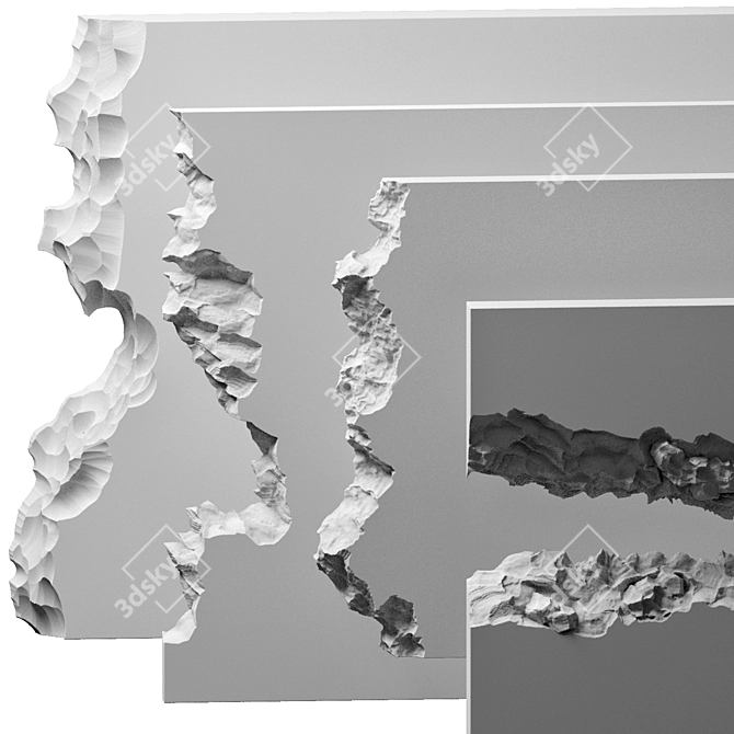 Geometric Gypsum Decor Set 3D model image 1