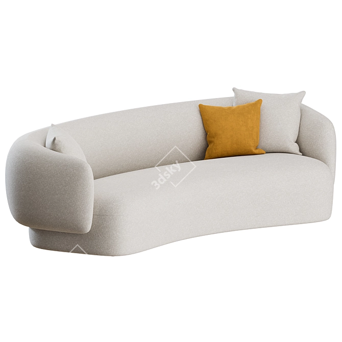 Marelli Noah Curved Sofa 3-Seater 3D model image 1