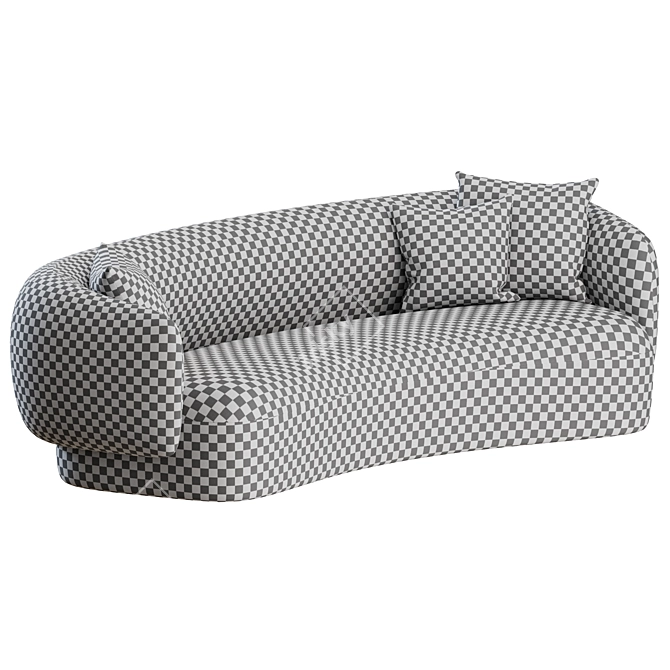 Marelli Noah Curved Sofa 3-Seater 3D model image 2