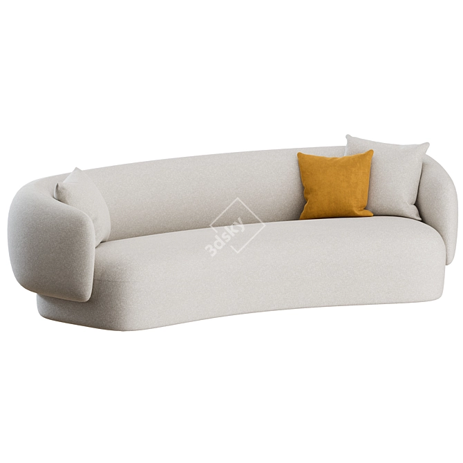 Marelli Noah Curved Sofa 3-Seater 3D model image 4