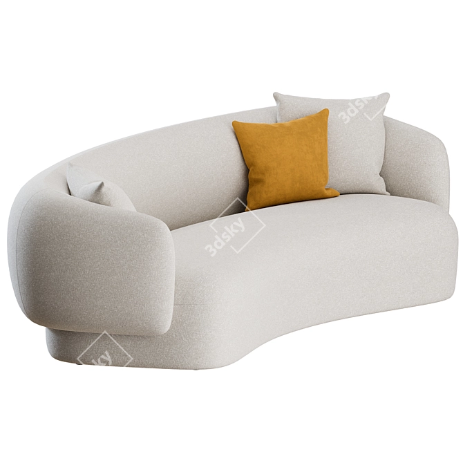 Marelli Noah Curved Sofa 3-Seater 3D model image 5