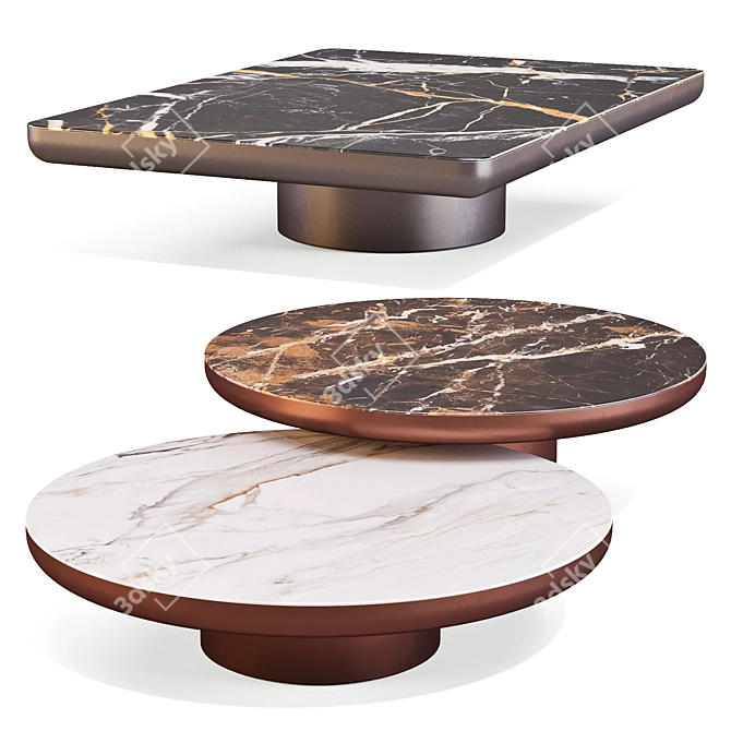 Brady Coffee Tables Set - Minotti 3D model image 1