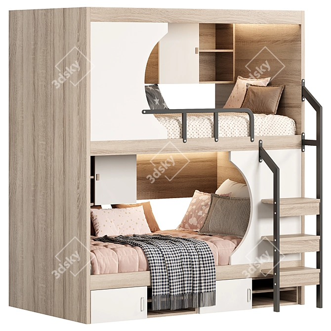 Title: Treehouse Bunk Bed Furniture 3D model image 2