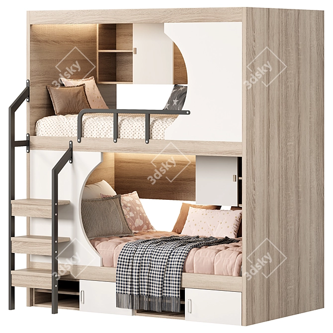 Title: Treehouse Bunk Bed Furniture 3D model image 3