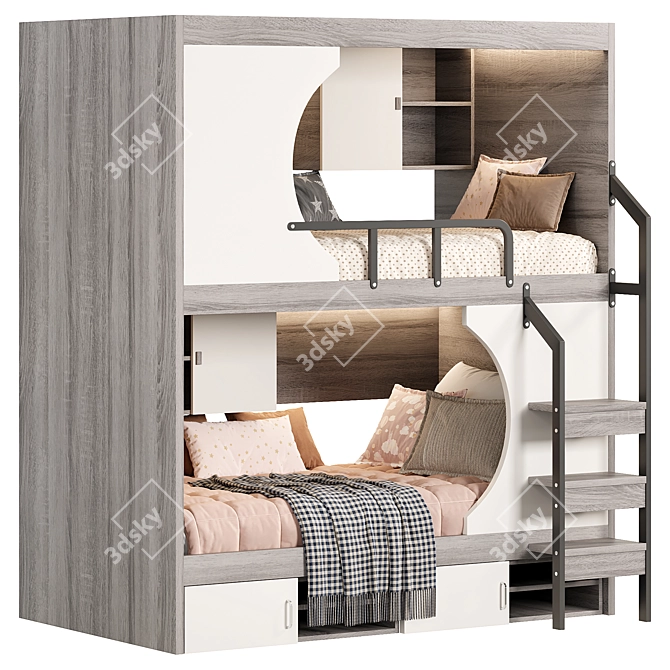 Title: Treehouse Bunk Bed Furniture 3D model image 4