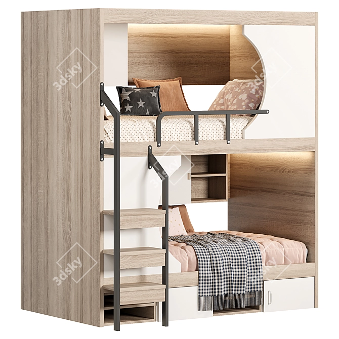 Title: Treehouse Bunk Bed Furniture 3D model image 6