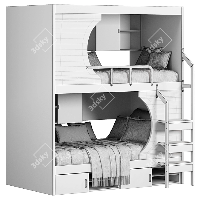 Title: Treehouse Bunk Bed Furniture 3D model image 7