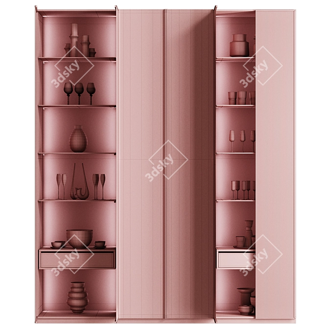 Modern Glass Cabinet Display Case 3D model image 3