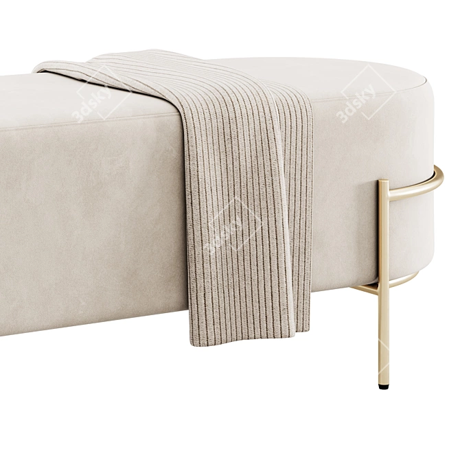 Luxury Recamier Houston Bench - LIV Decora 3D model image 3