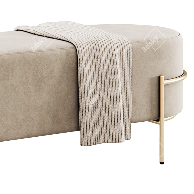 Luxury Recamier Houston Bench - LIV Decora 3D model image 4