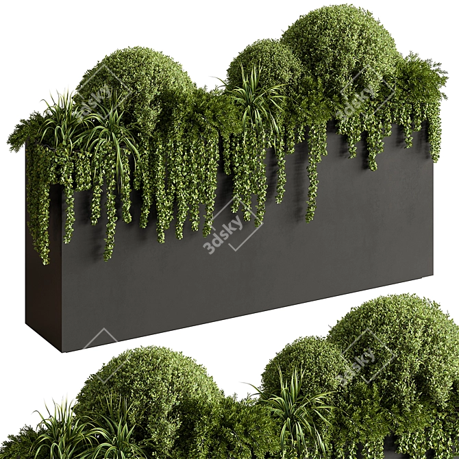 Outdoor Plant Box Greenery Set 3D model image 2