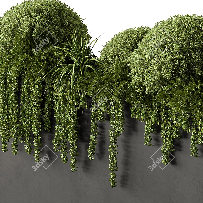 Outdoor Plant Box Greenery Set 3D model image 4