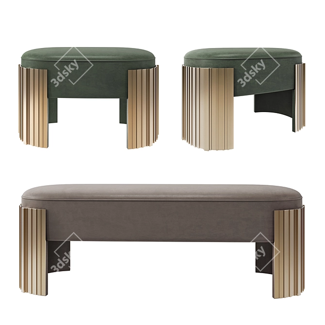 Empire Ottoman Luxe Seating 3D model image 1