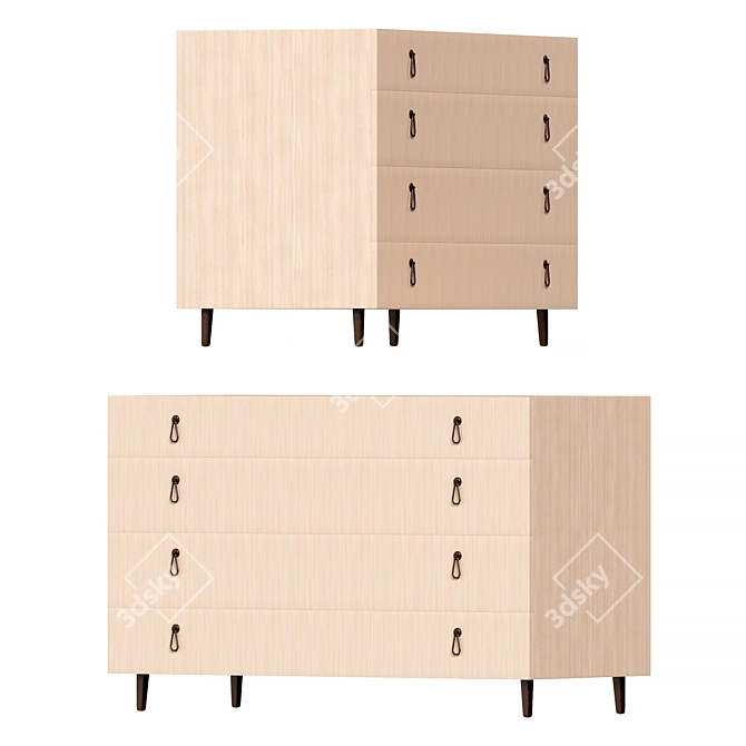 City Dresser with Precious Stone Handles 3D model image 2