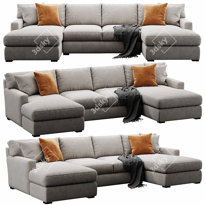 Luxury Axis Sectional Sofa Sets 3D model image 2