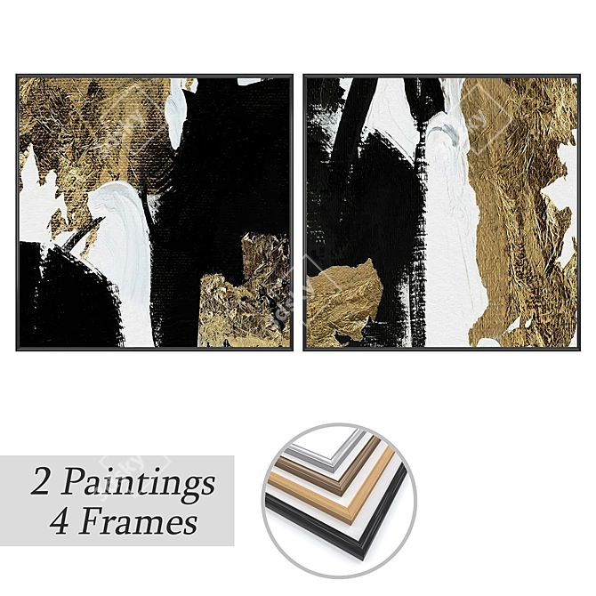 Wall Art Set with Multiple Frames 3D model image 1