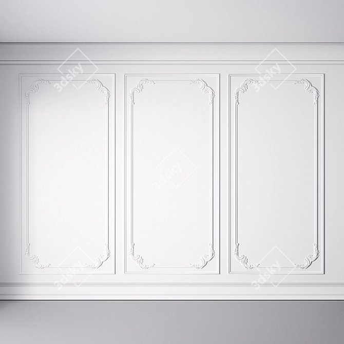 Euroclassic Wall Moulding Trim 3D model image 1