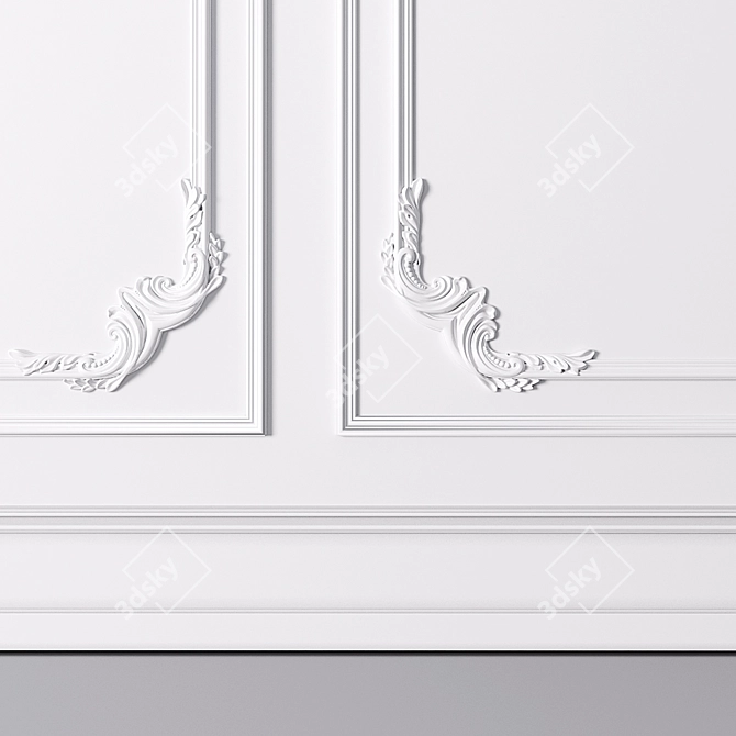 Euroclassic Wall Moulding Trim 3D model image 2