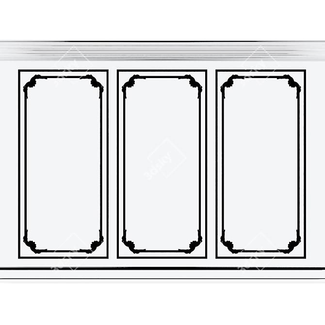 Euroclassic Wall Moulding Trim 3D model image 4