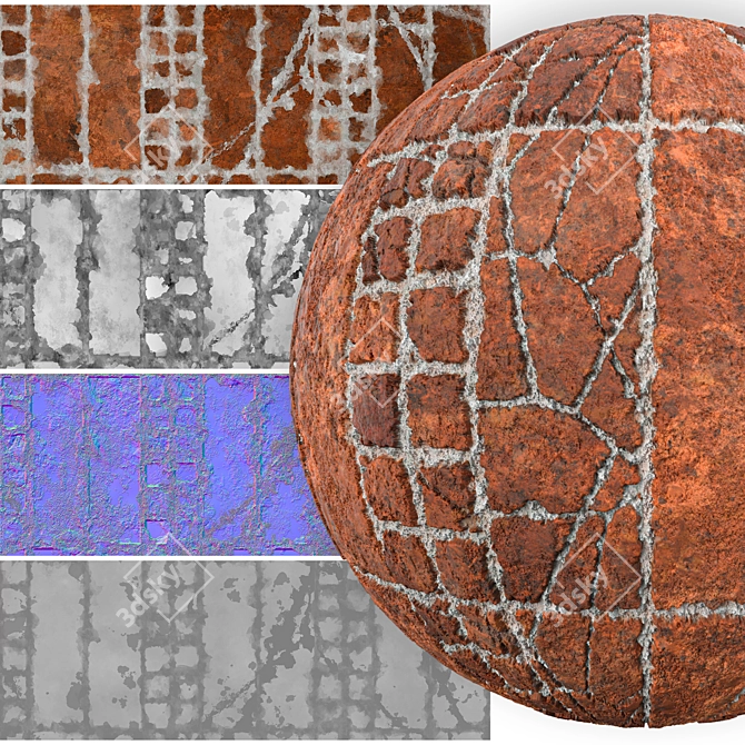 Versatile Brick Wall SBSAR Texture 3D model image 3