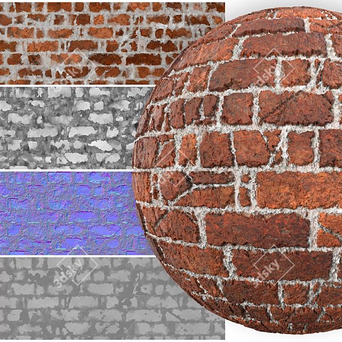 Versatile Brick Wall SBSAR Texture 3D model image 5