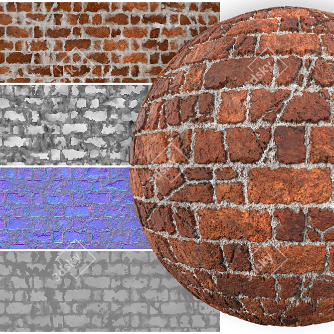 Versatile Brick Wall SBSAR Texture 3D model image 6