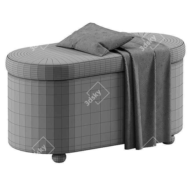 Modern Hurley Storage Bench 3D model image 6