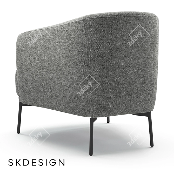 Elegant Kudo High Armchair 3D model image 3